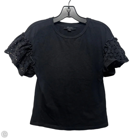 Eyelet Sleeve Top Short Sleeve Designer By All Saints In Black, Size: S