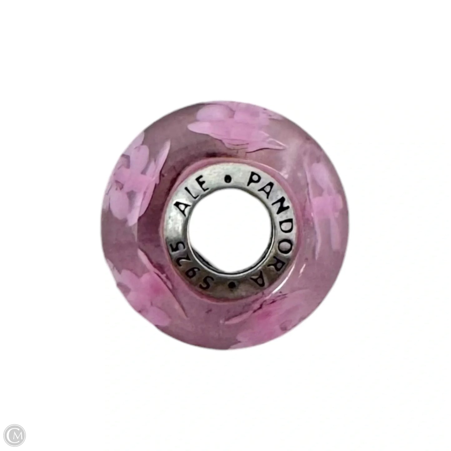 Pink Flowers Murano Glass Sterling Silver Bracelet Charm By Pandora