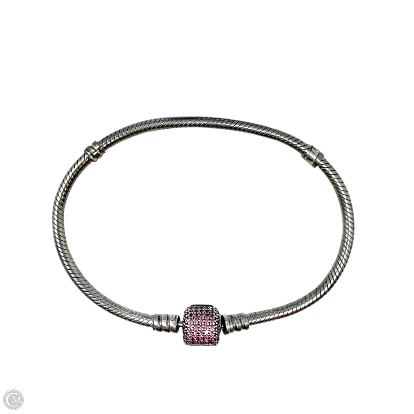 Moments Cubic Zirconia Sparkling Pink Pavé CZ Clasp Snake Chain Bracelet By Pandora