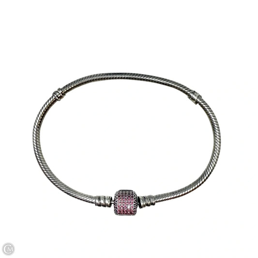 Moments Cubic Zirconia Sparkling Pink Pavé CZ Clasp Snake Chain Bracelet By Pandora