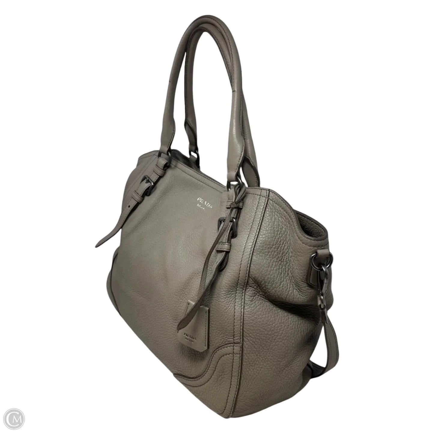 Leather Tote Bag Handbag Luxury Designer By Prada, Size: Large