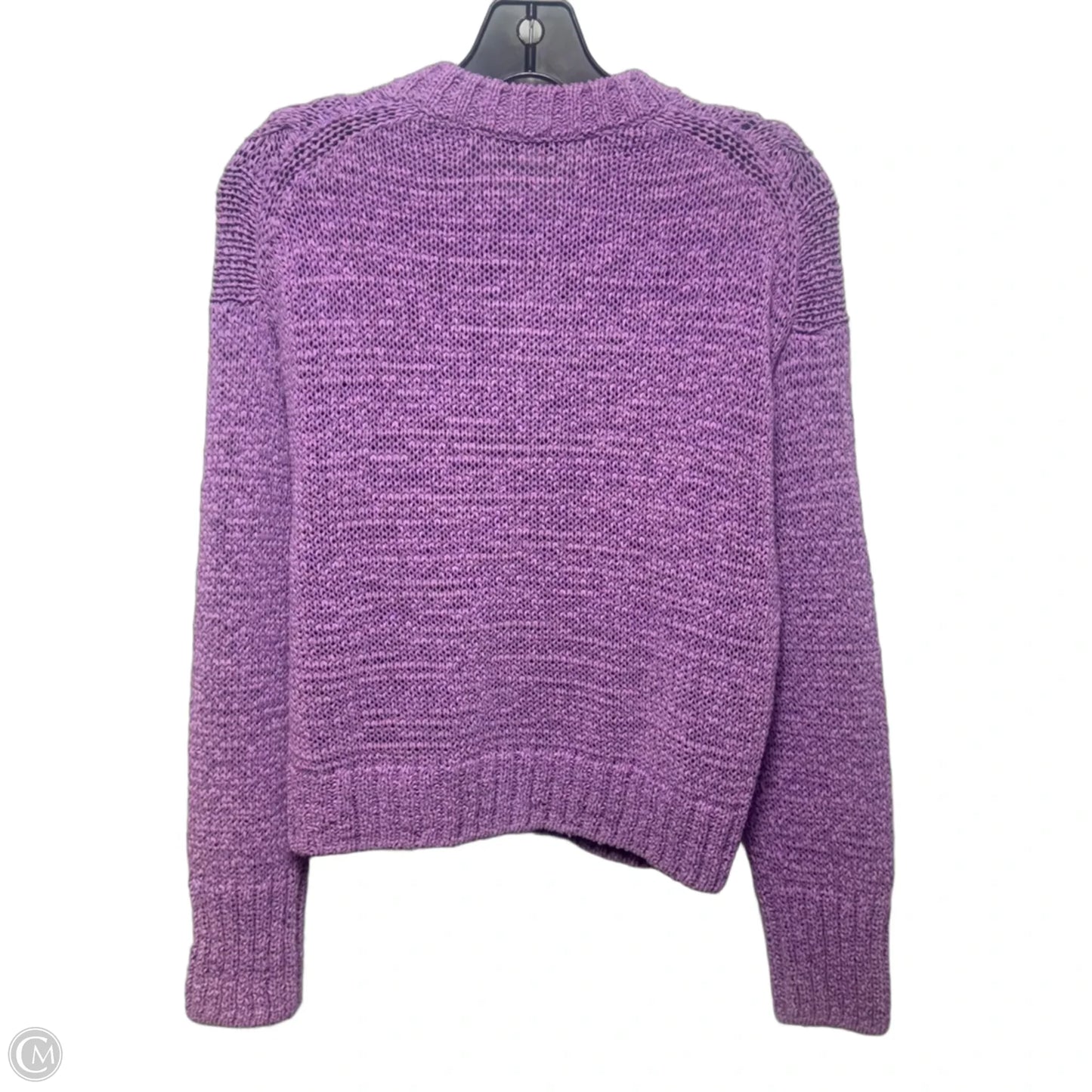 Cable Knit Sweater Cardigan By Vince In Purple, Size: M