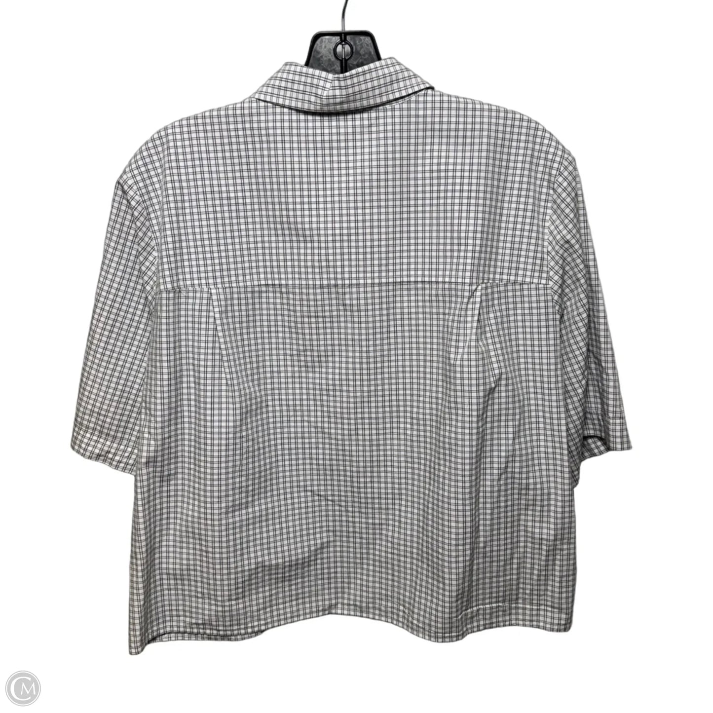 Top Short Sleeve By Vince In Checkered Pattern, Size: M