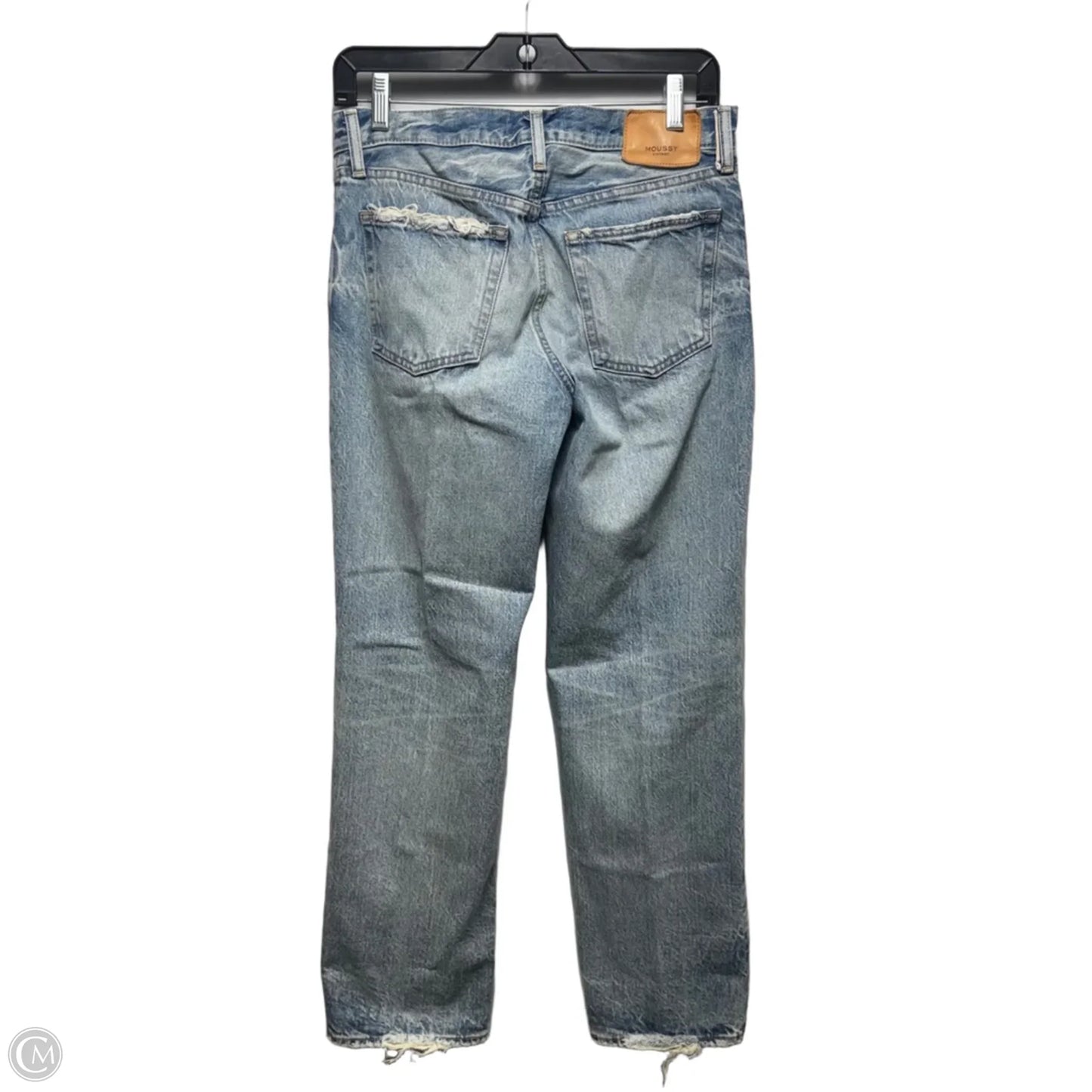 Distressed Jeans Straight By Moussy In Blue Denim, Size: 0/25