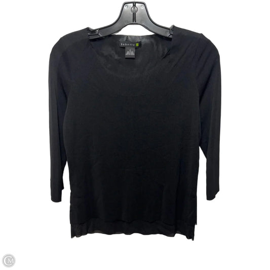 Mesh Top 3/4 Sleeve By babette In Black, Size: 2