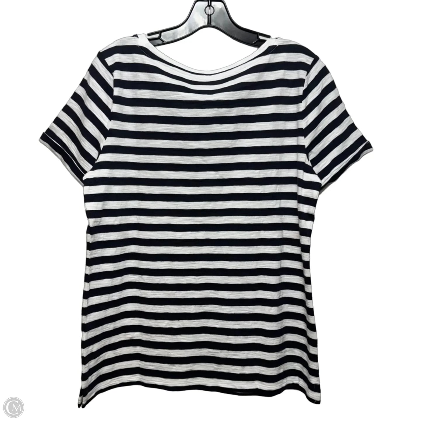 Top Short Sleeve By Talbots In Striped Pattern, Size: M