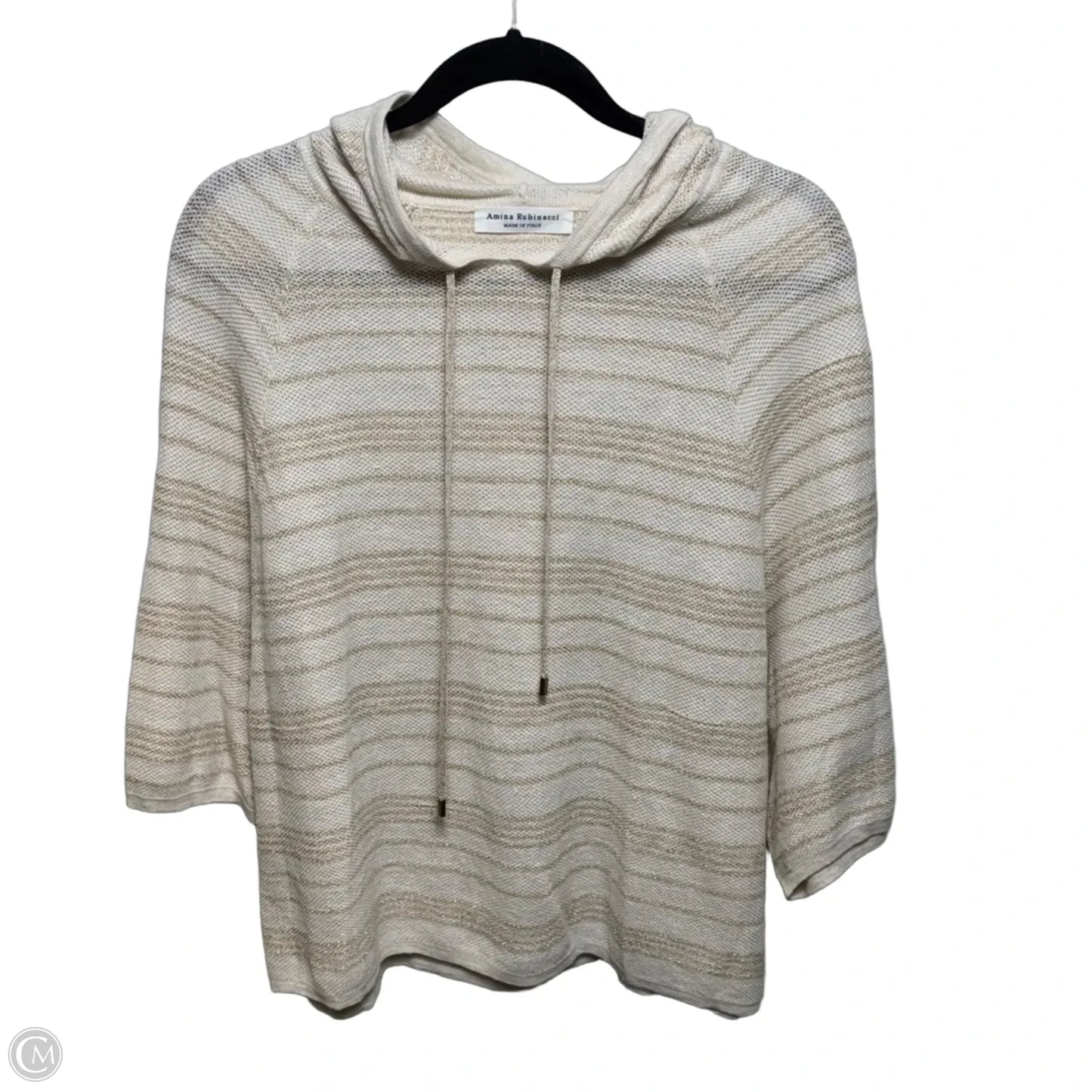 Linen Blend Sweater By Amina Rubinacci In Cream, Size: M