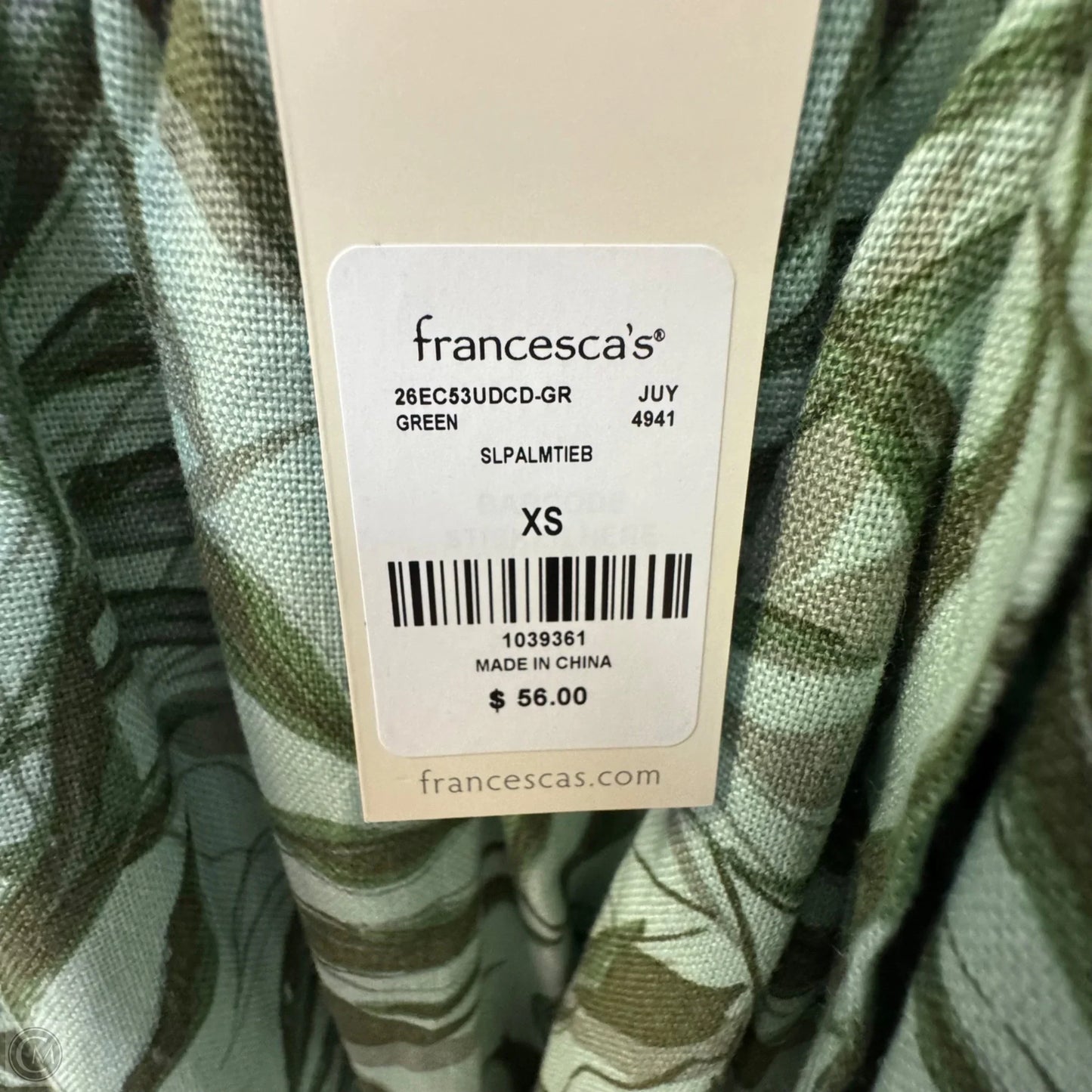Alice Palm Print Mini Dress By Miami For Francesca’s In Green, Size: XS