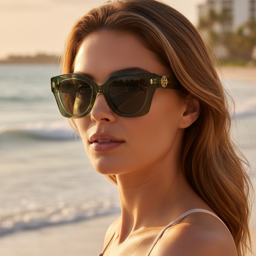 Miller TY7201U Square Sunglasses Designer By Tory Burch, Size: