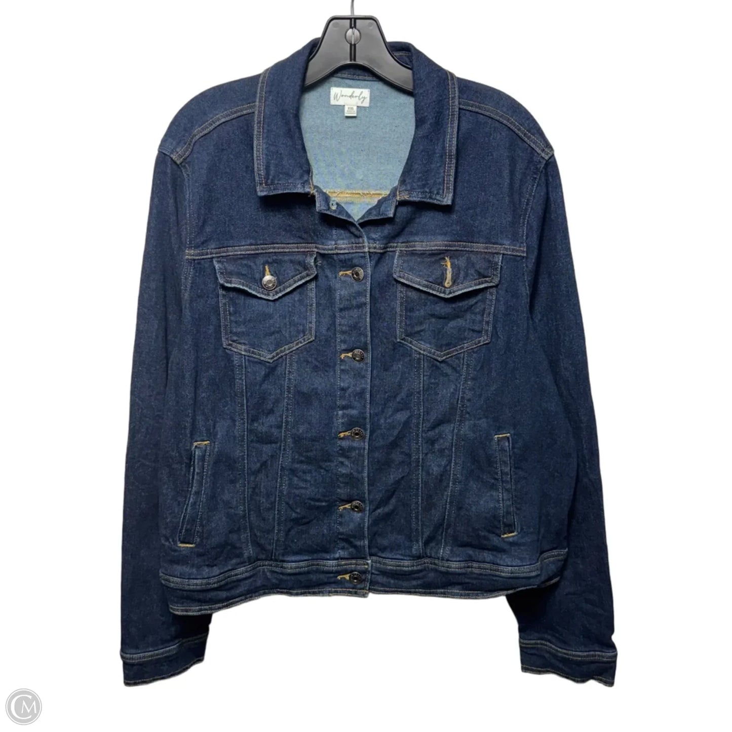 Jacket Denim By Wonderly In Blue Denim, Size: Xxl