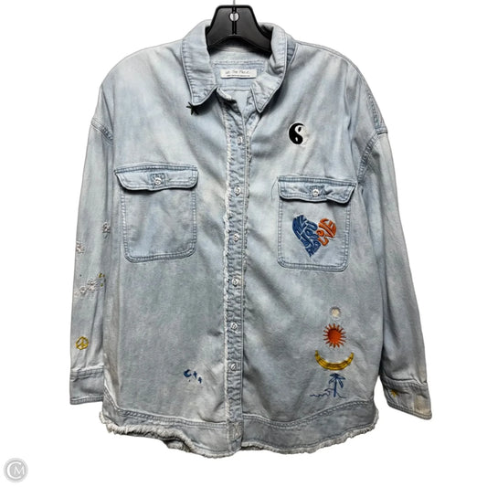 Embroidered Top Long Sleeve By We The Free In Blue Denim, Size: S