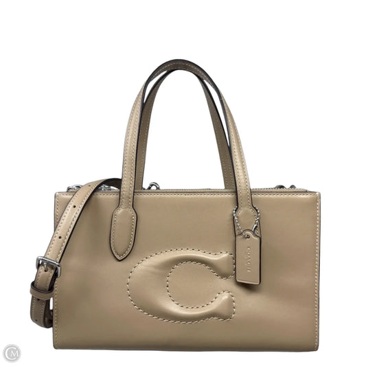 Nina Leather Tote Designer By Coach, Size: Small