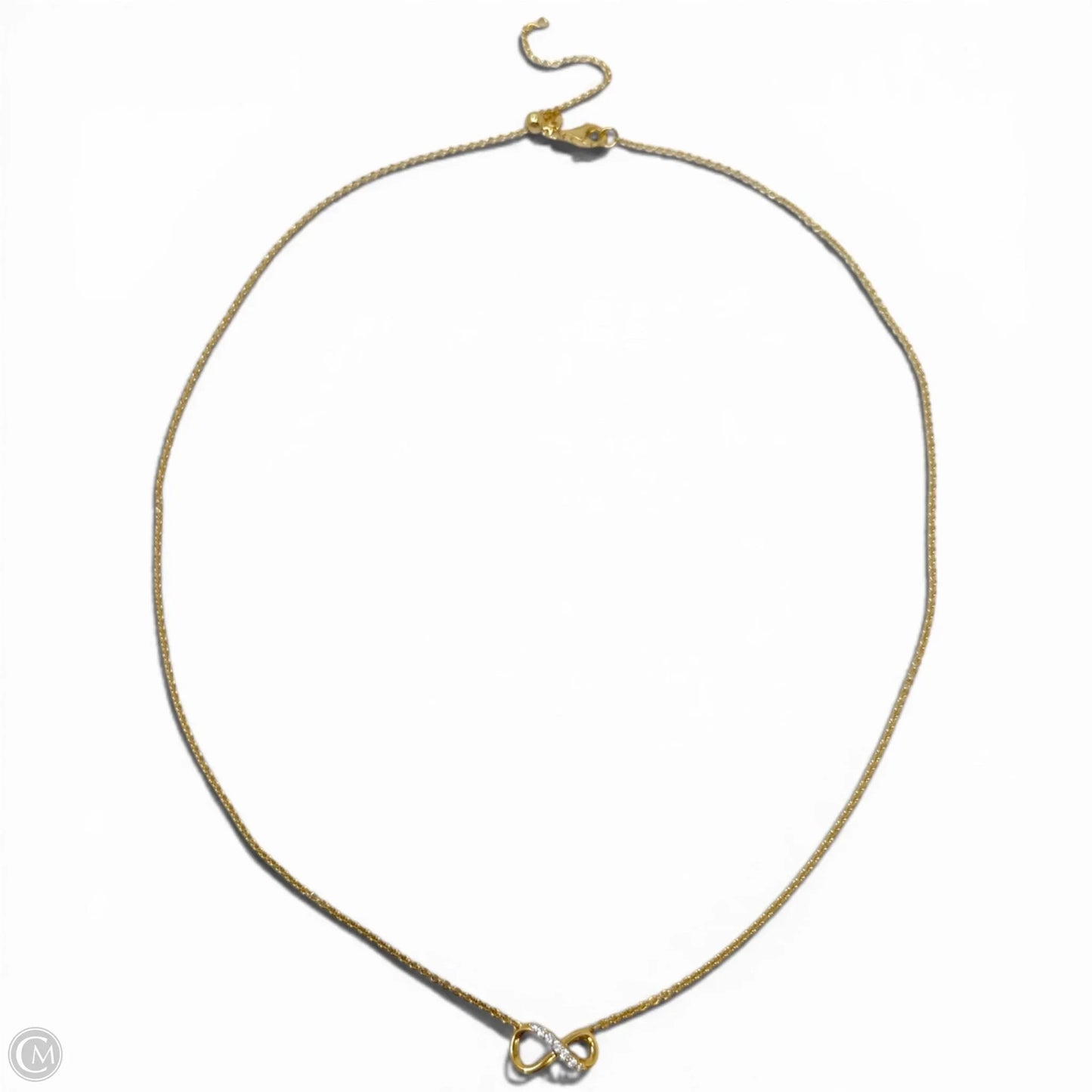 Sparkling Pavé CZ Infinity Collier Necklace In 14K Gold Over Sterling Silver By Pandora