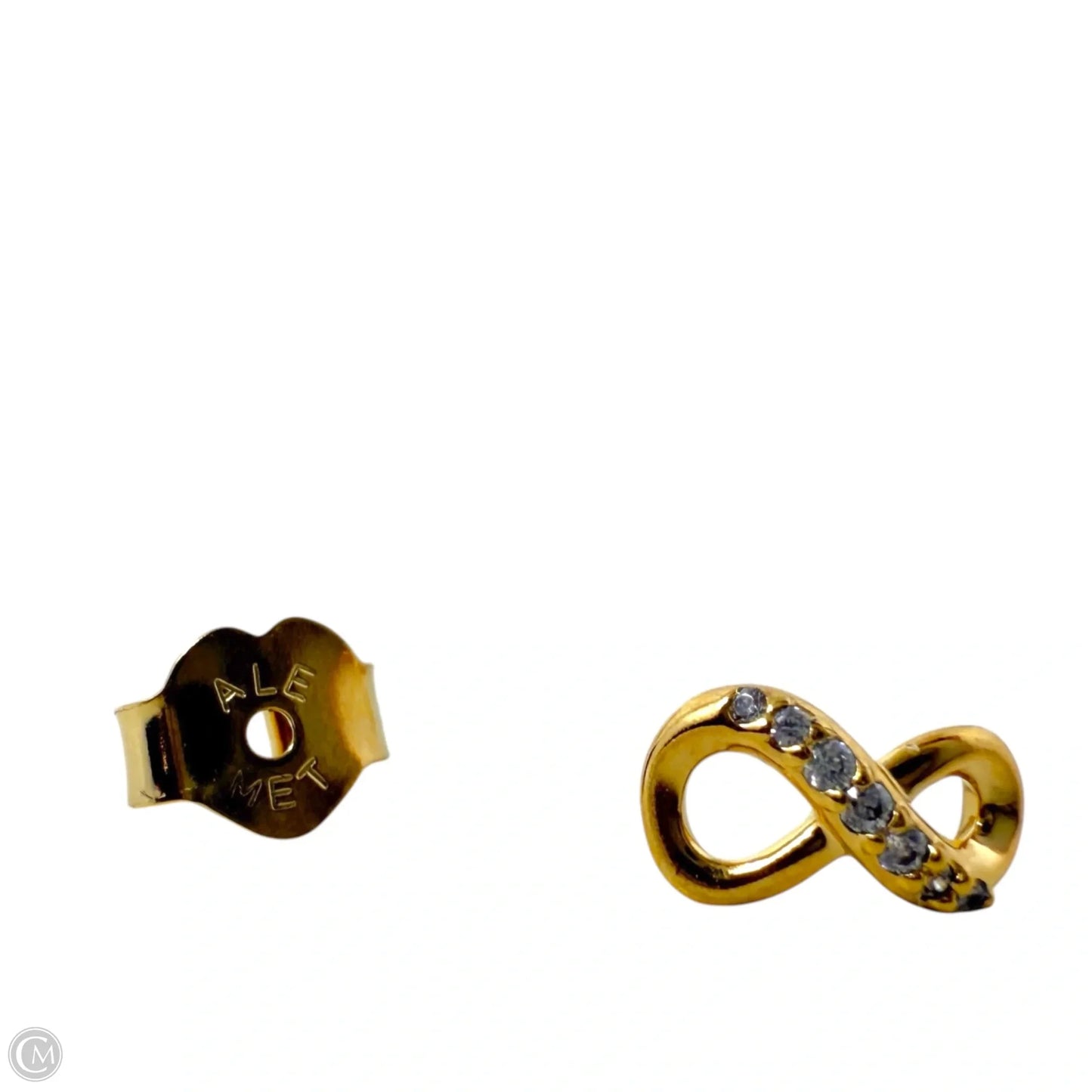 Sparkling Infinity Pavé CZ Stud Earrings In 14k Gold Over Sterling Silver By Pandora