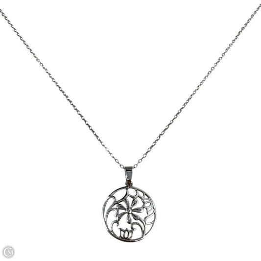 Sterling Silver Botanical Open Work Pendant Necklace