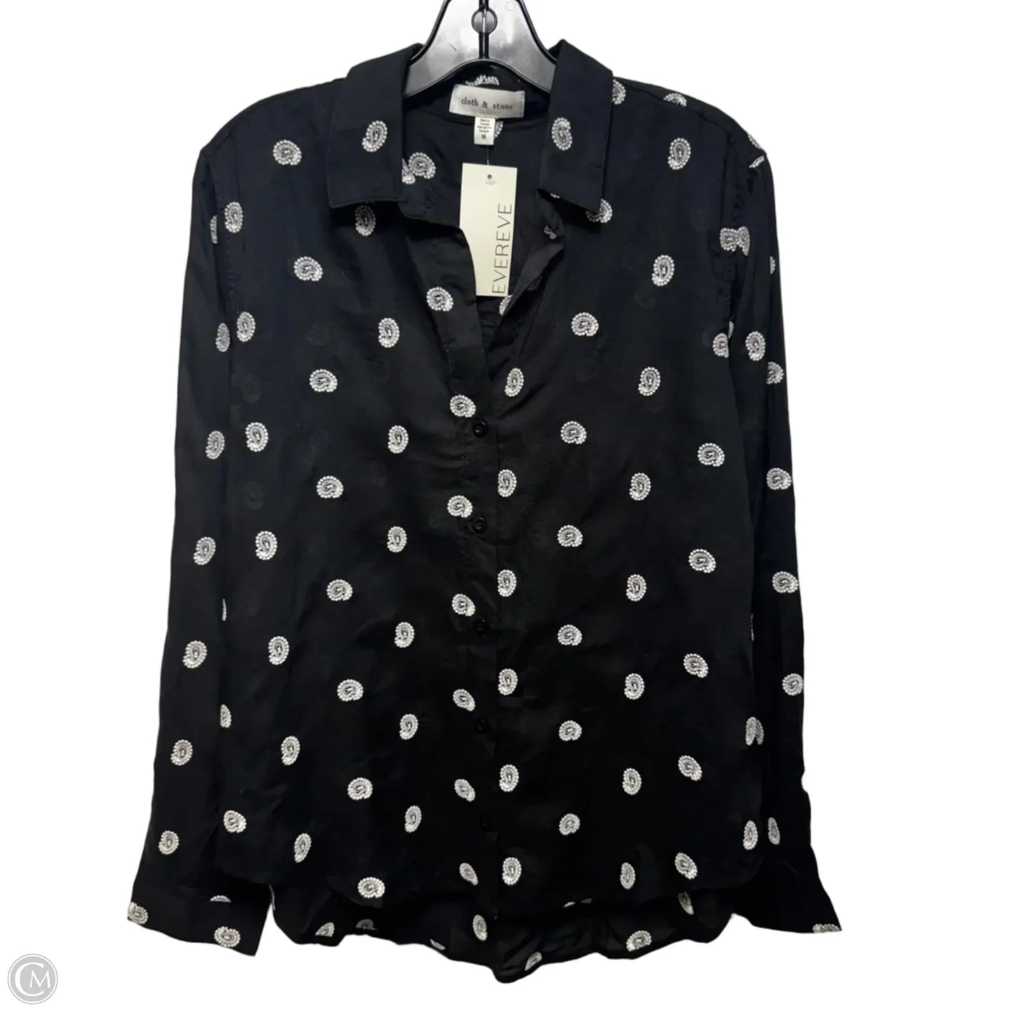 Embroidered Top Long Sleeve By Cloth & Stone In Paisley Print, Size: M