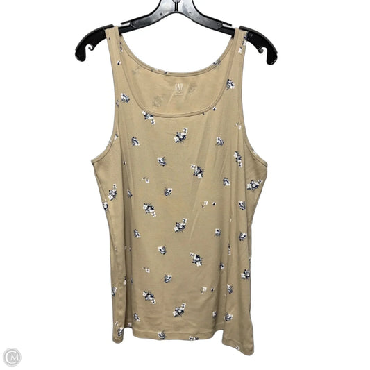 Floral Tank Top By Gap In Tan, Size: Xxl