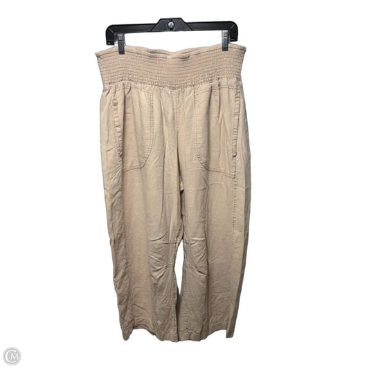 Linen Blend Pants Lounge By Pilcro In Peach, Size: Xl