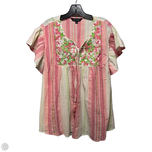 Top Short Sleeve By Davi & Dani In Multi-colored, Size: 3x