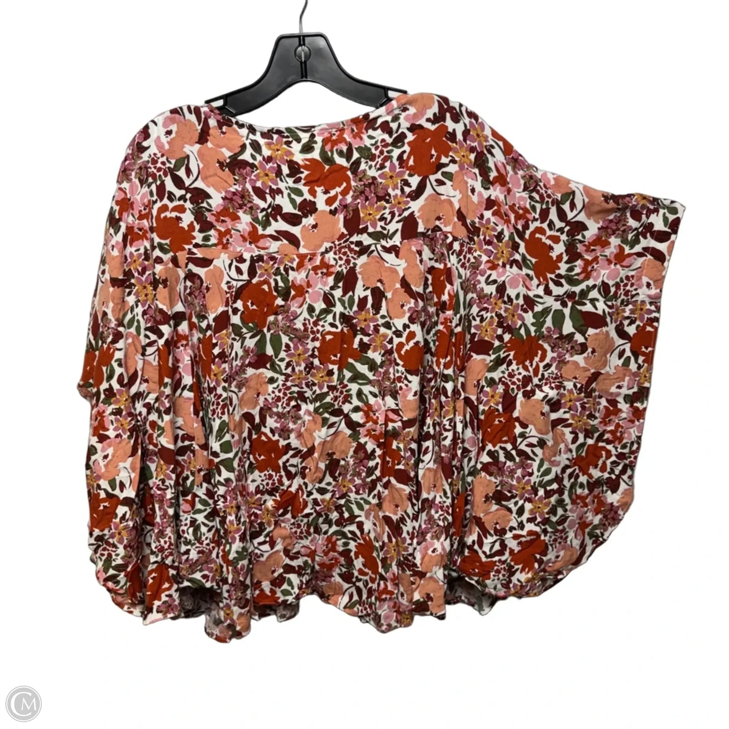 Top Short Sleeve By Savanna Jane In Floral Print, Size: M/L