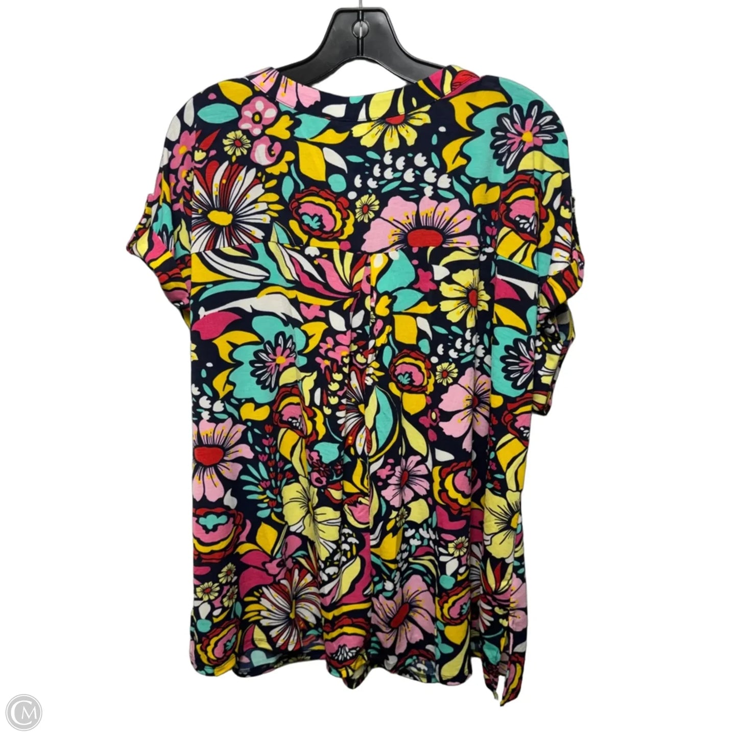 Top Short Sleeve By Dear Scarlett In Floral Print, Size: Xl