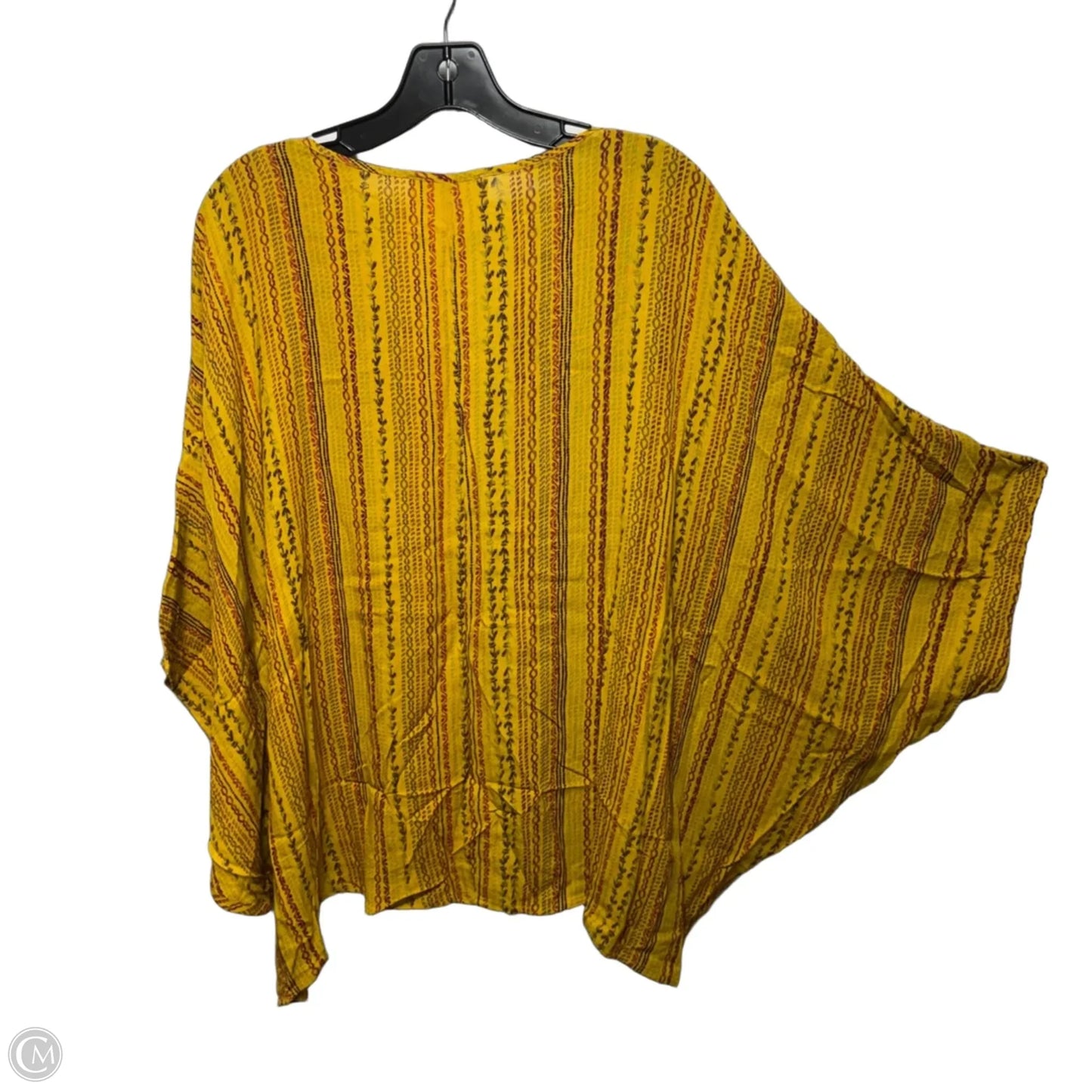 Top Short Sleeve By Savanna Jane In Yellow, Size: L