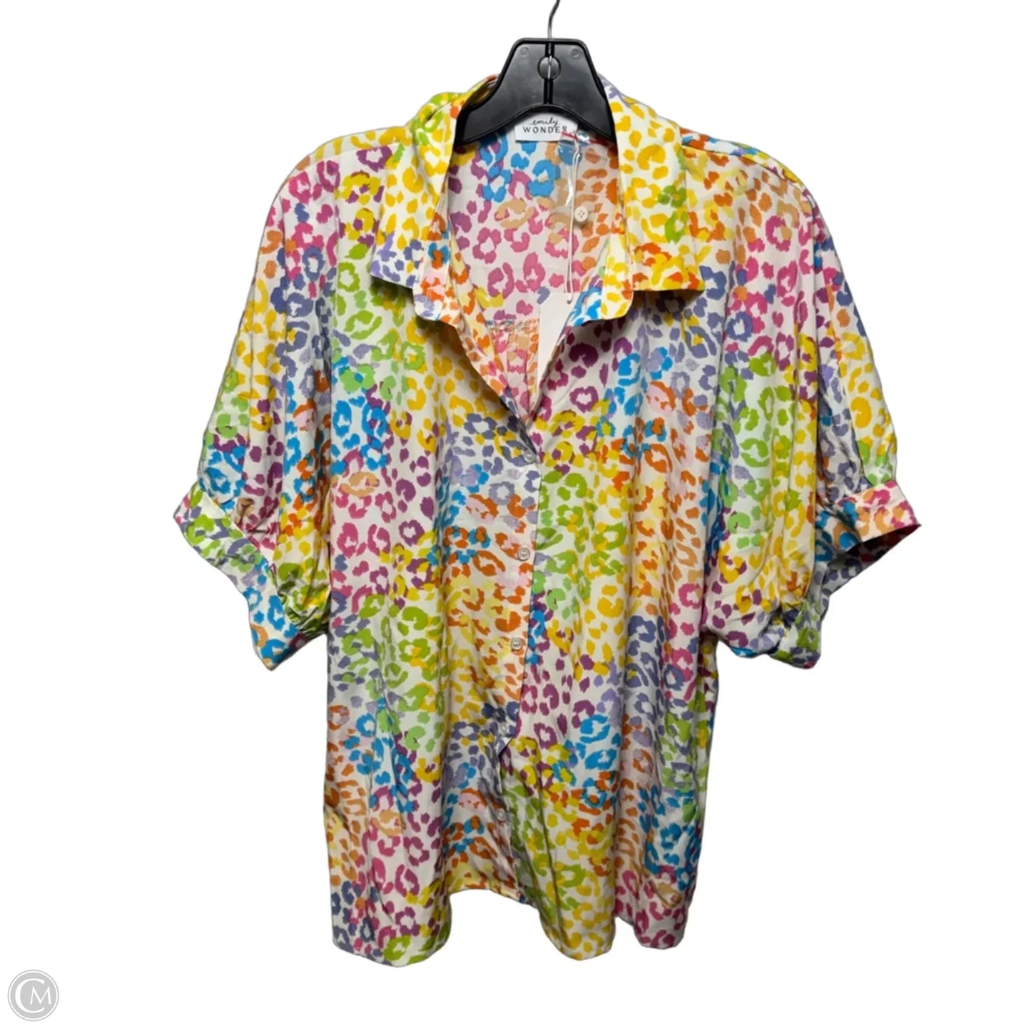 Top Short Sleeve By Emily Wonder In Animal Print, Size: L