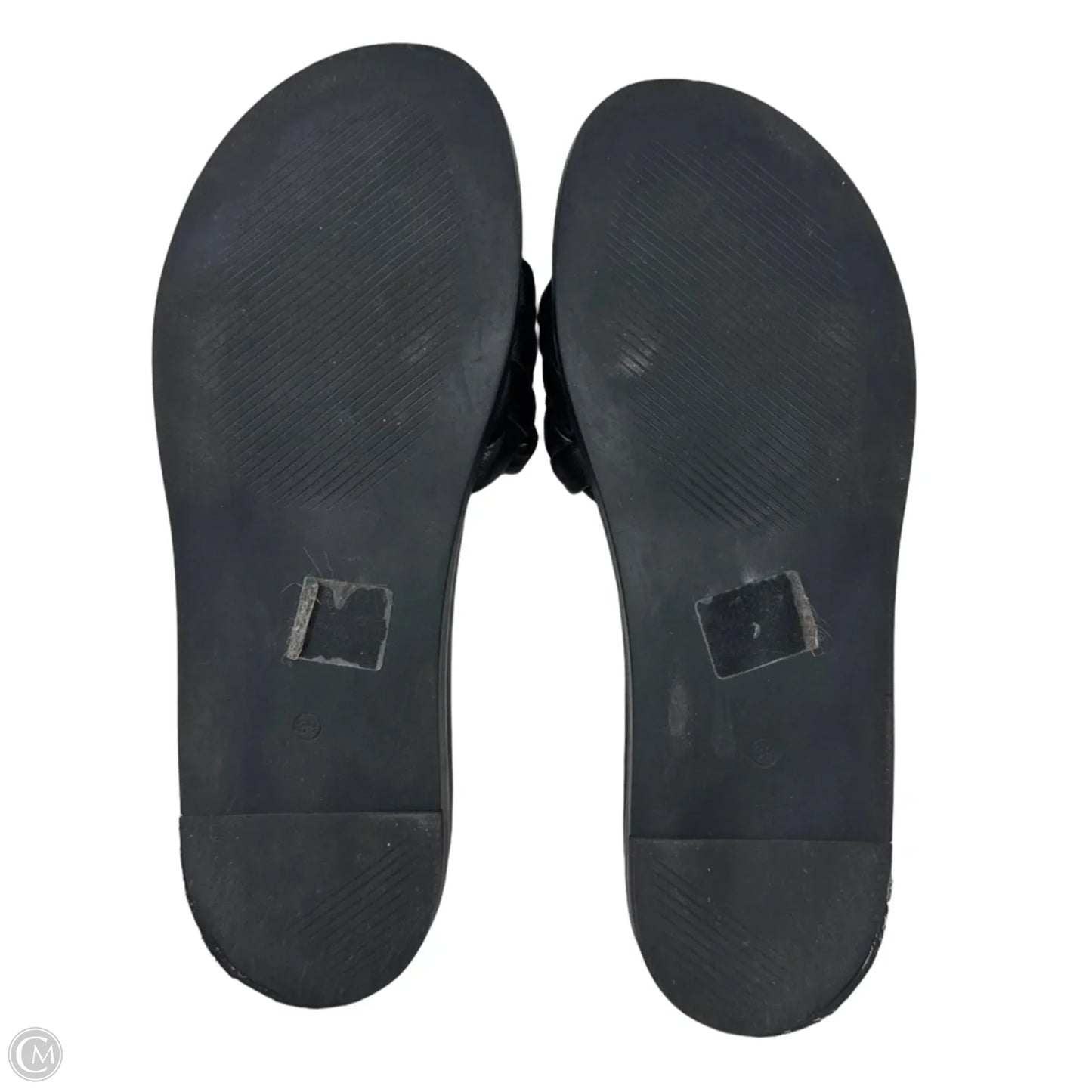 Braided Slide Sandals Flats By Avellini In Black, Size: 39