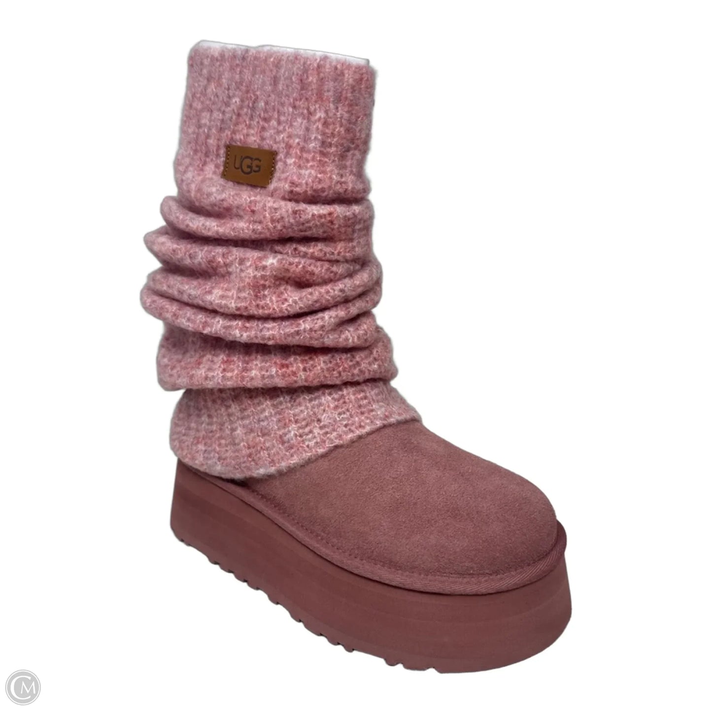 Mini Dipper Leg Warmer Boots Designer By Ugg In Pink, Size: 6
