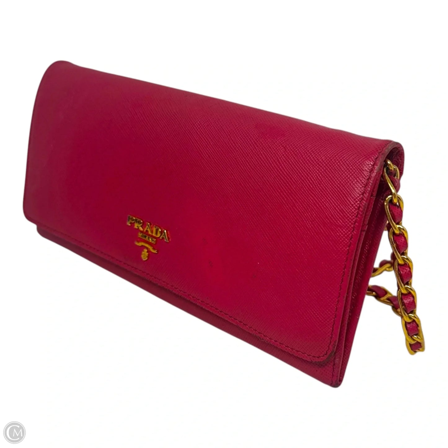 AS IS Saffiano Wallet On A Chain Crossbody Luxury Designer By Prada, Size: Small