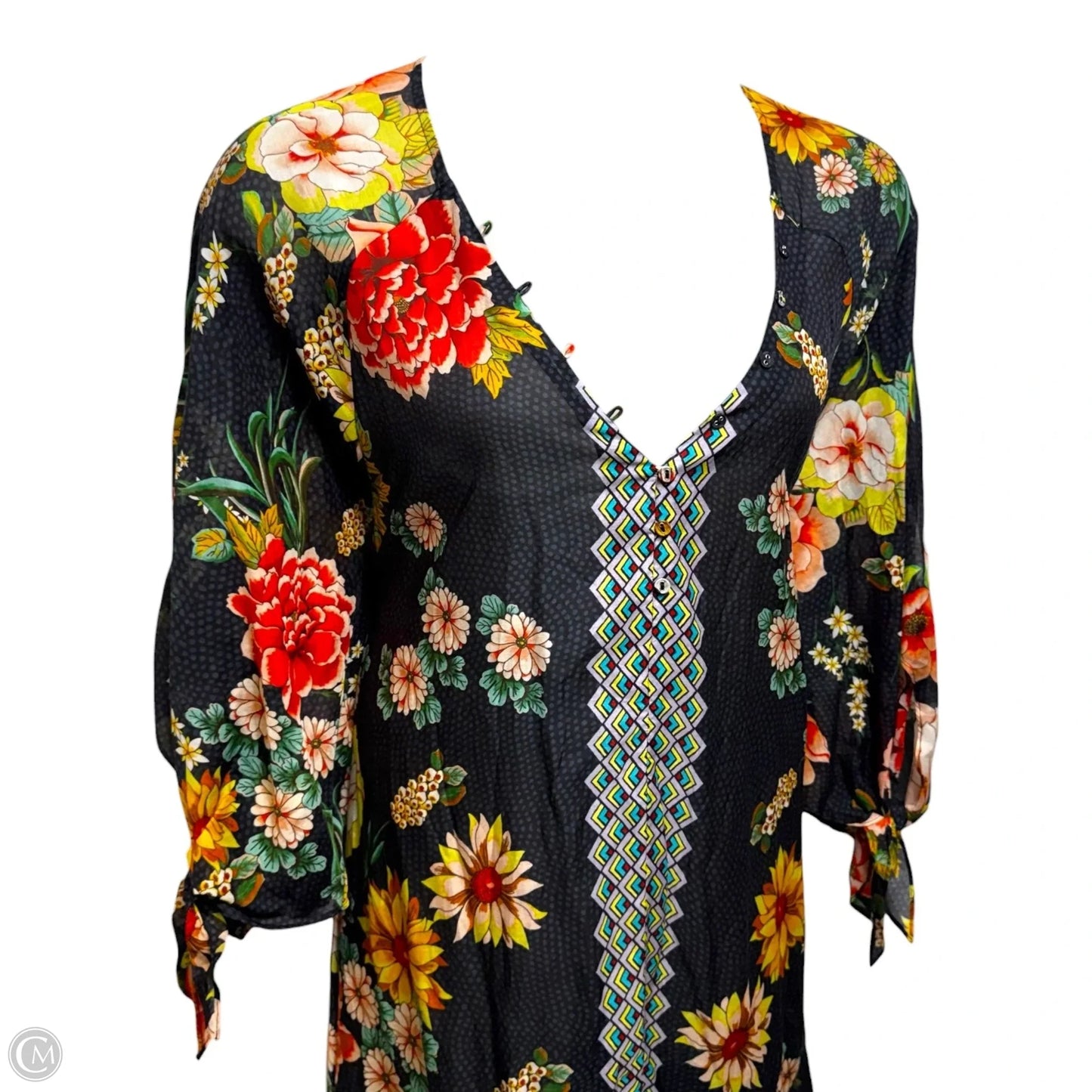 Women’s Floral Border Long Dress By Johnny Was In Floral Print, Size: Xl