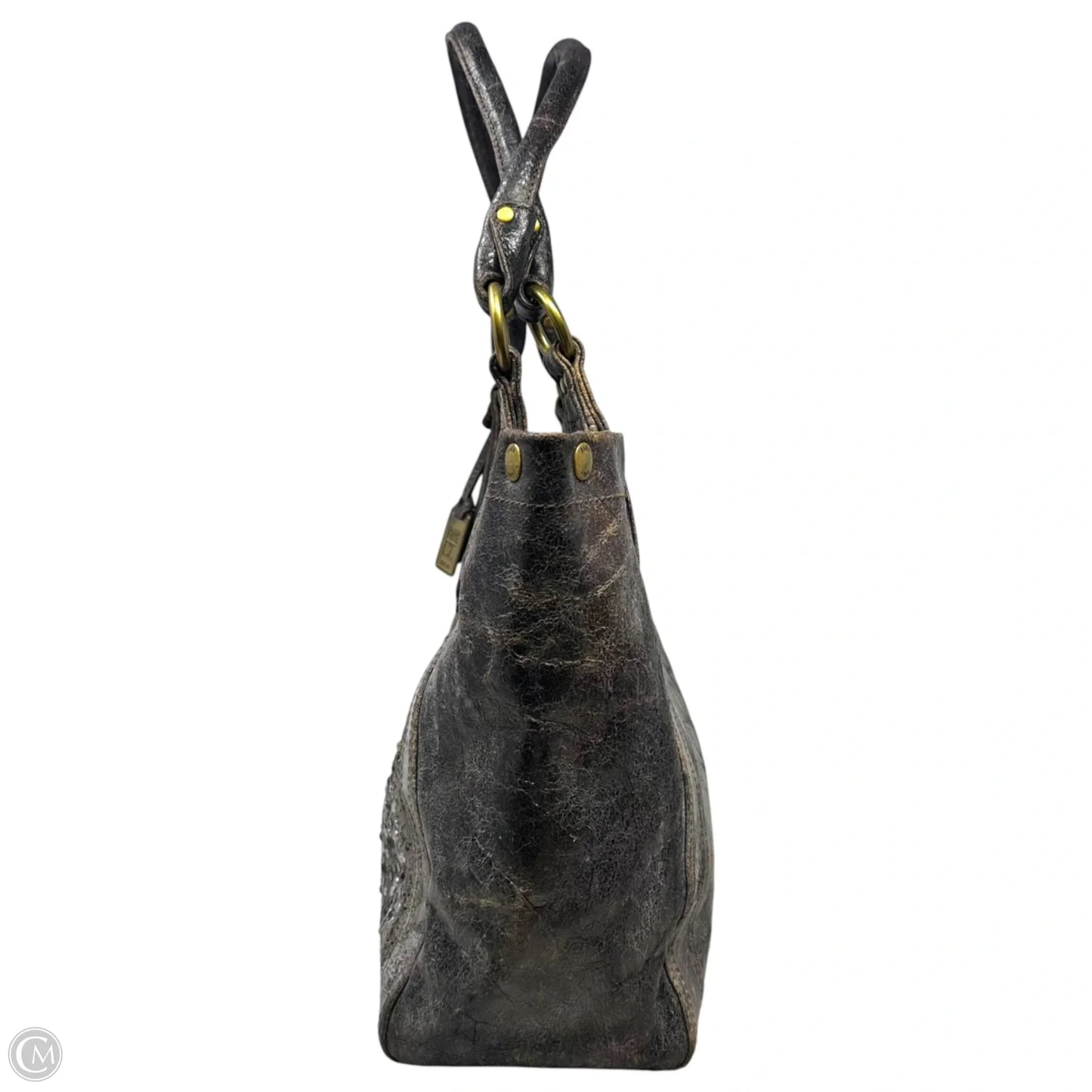 Deborah Studded Shoulder Handbag Designer By Frye, Size: Large