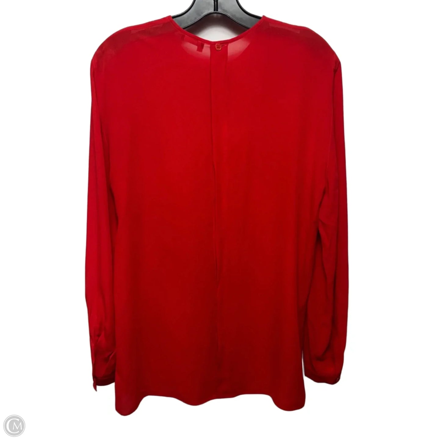 Blouse Luxury Designer By Giorgio Armani In Red, Size: M (42)