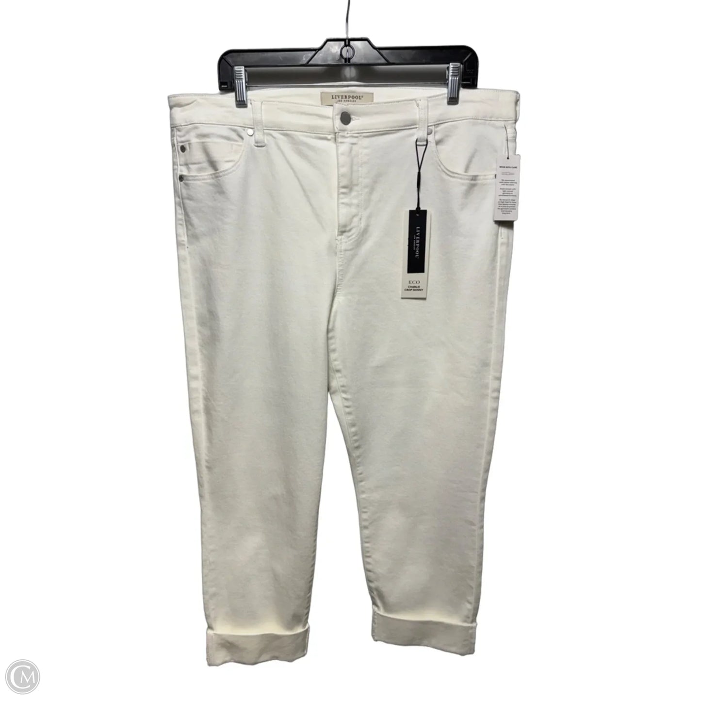 Charlie Crop Skinny Jeans By Liverpool In White, Size: 16