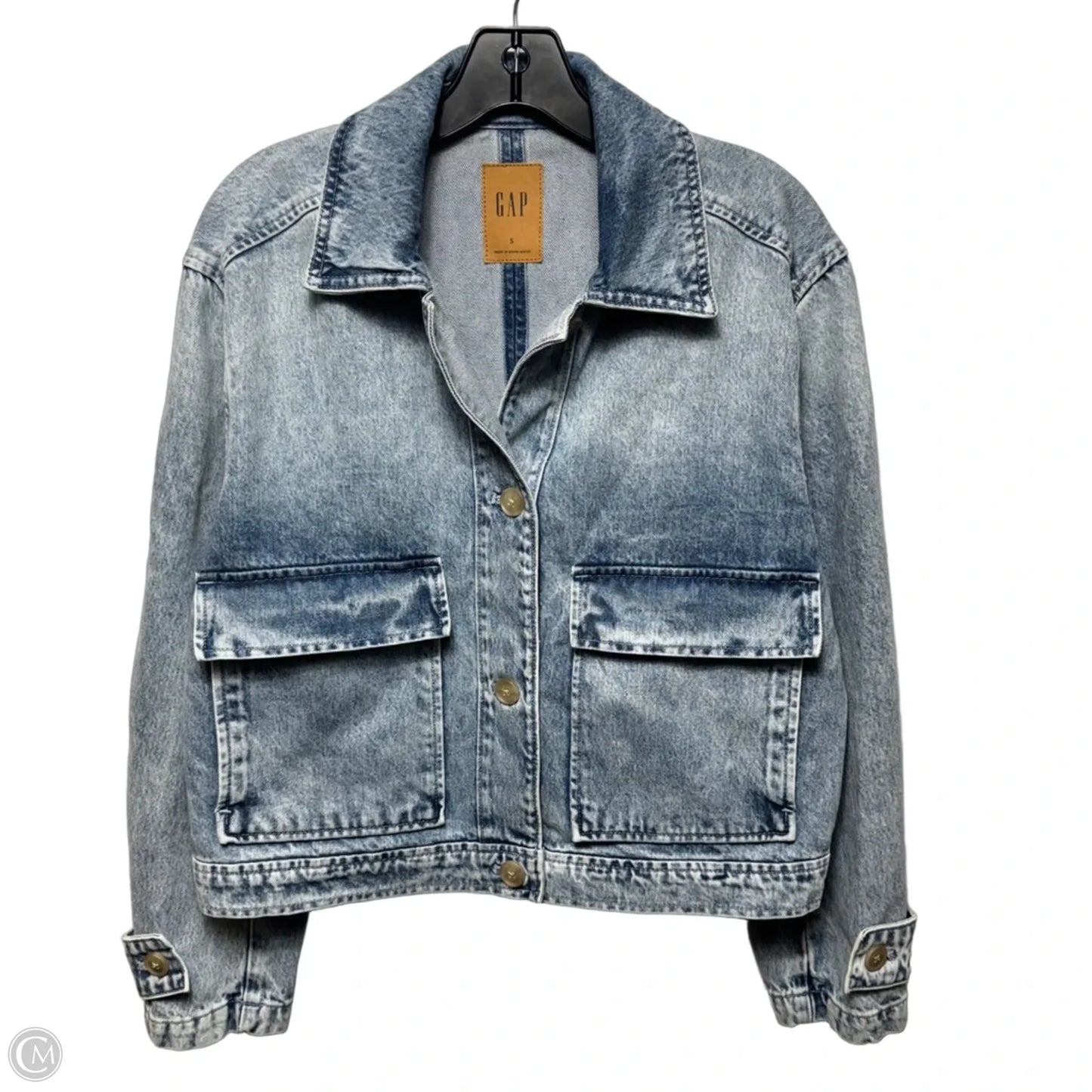 Jacket Denim By Gap In Blue Denim, Size: S