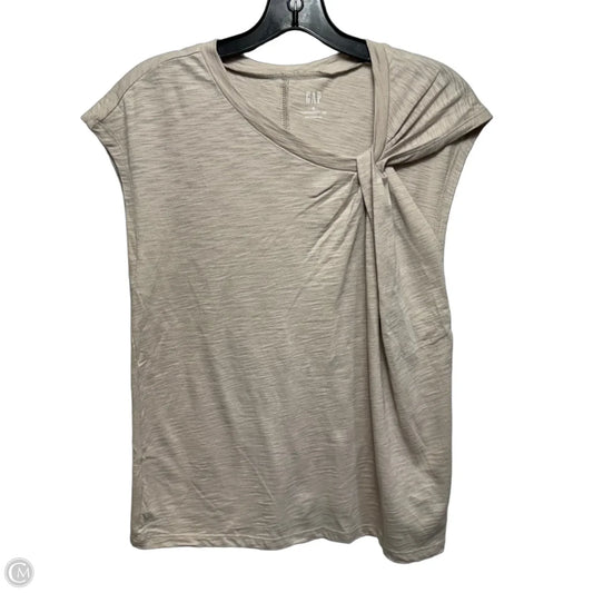 Top Short Sleeve Basic By Gap In Taupe, Size: M