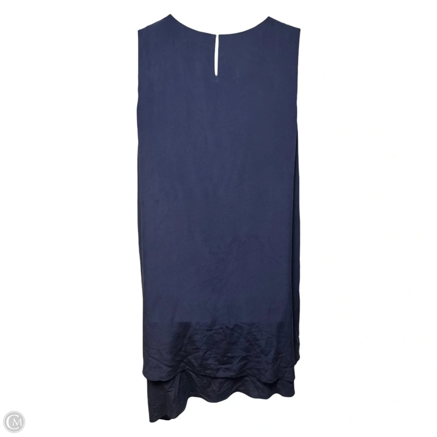 Asymmetrical Silk Dress Casual Midi By Eileen Fisher In Navy, Size: Xl