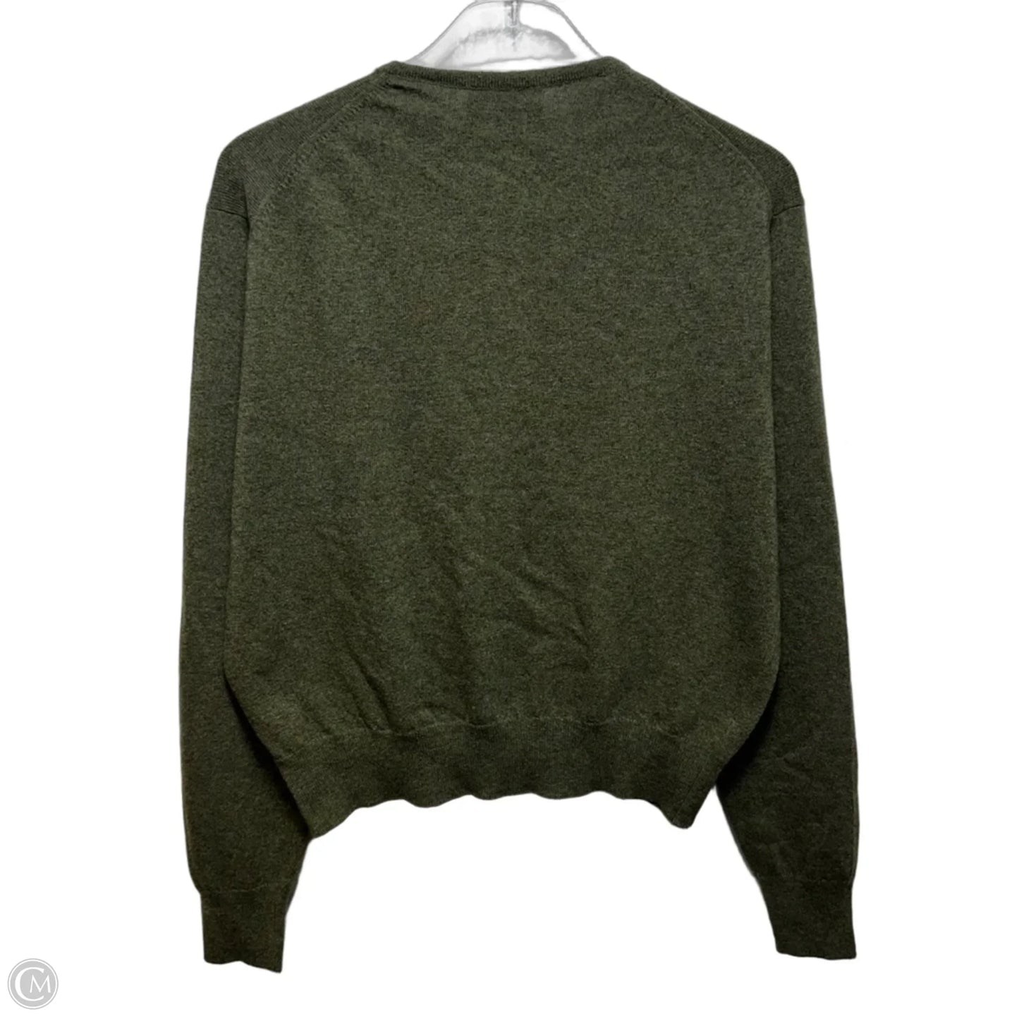 Vintage 100% Cashmere Sweater Cardigan Luxury Designer By Burberry In Green, Size: L