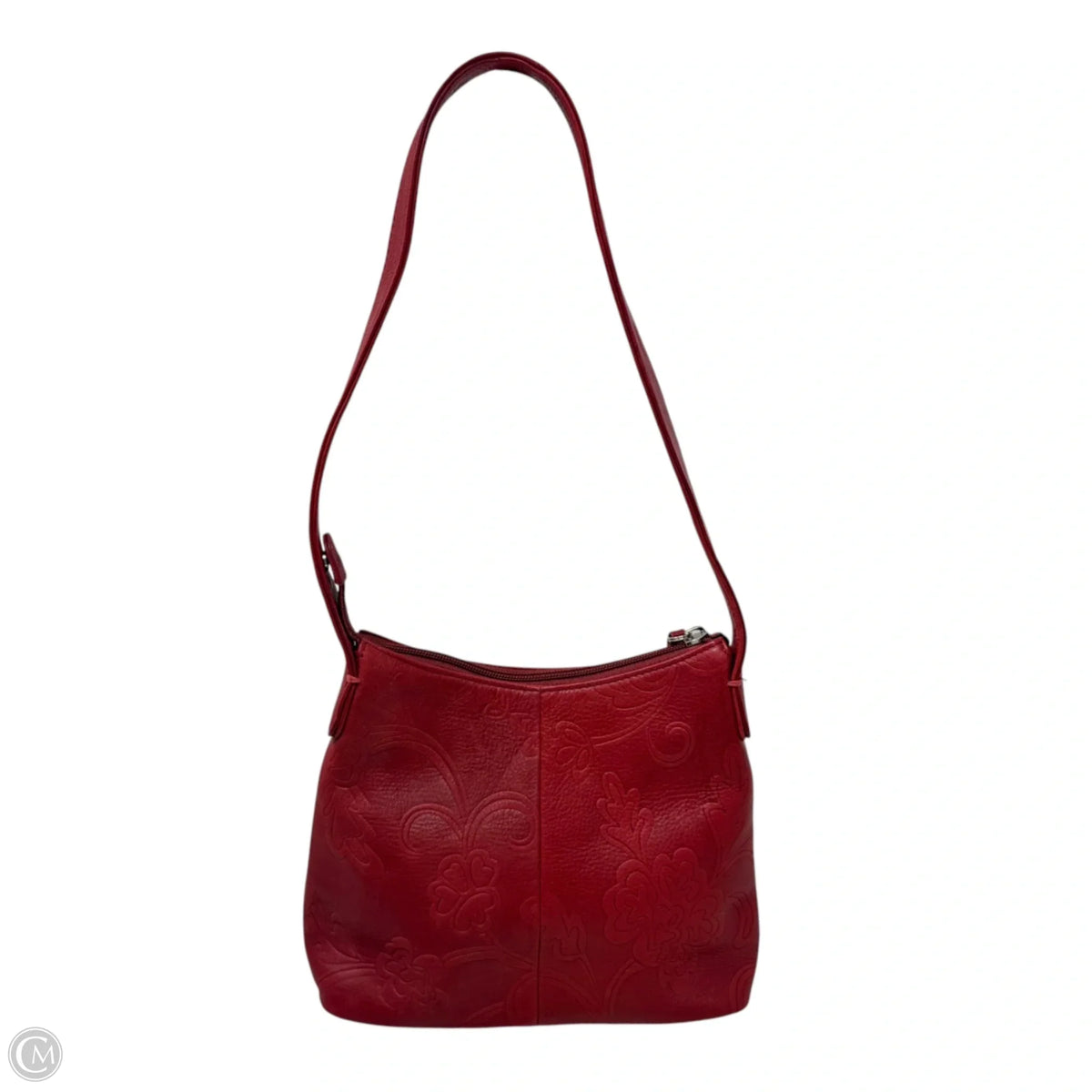 Embossed Leather Mini Handbag By Fossil, Size: Small