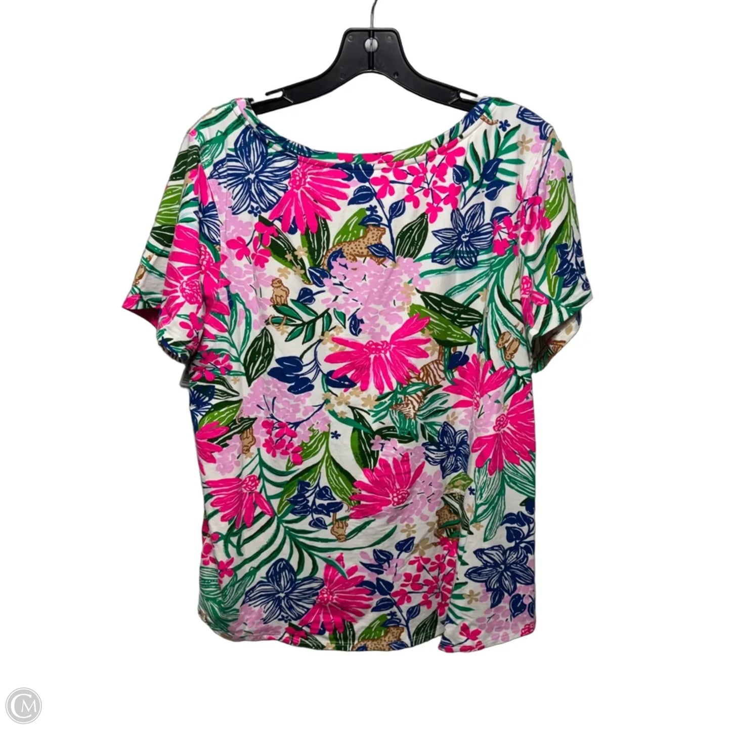 Top Short Sleeve Designer By Lilly Pulitzer In Floral Print, Size: Xl
