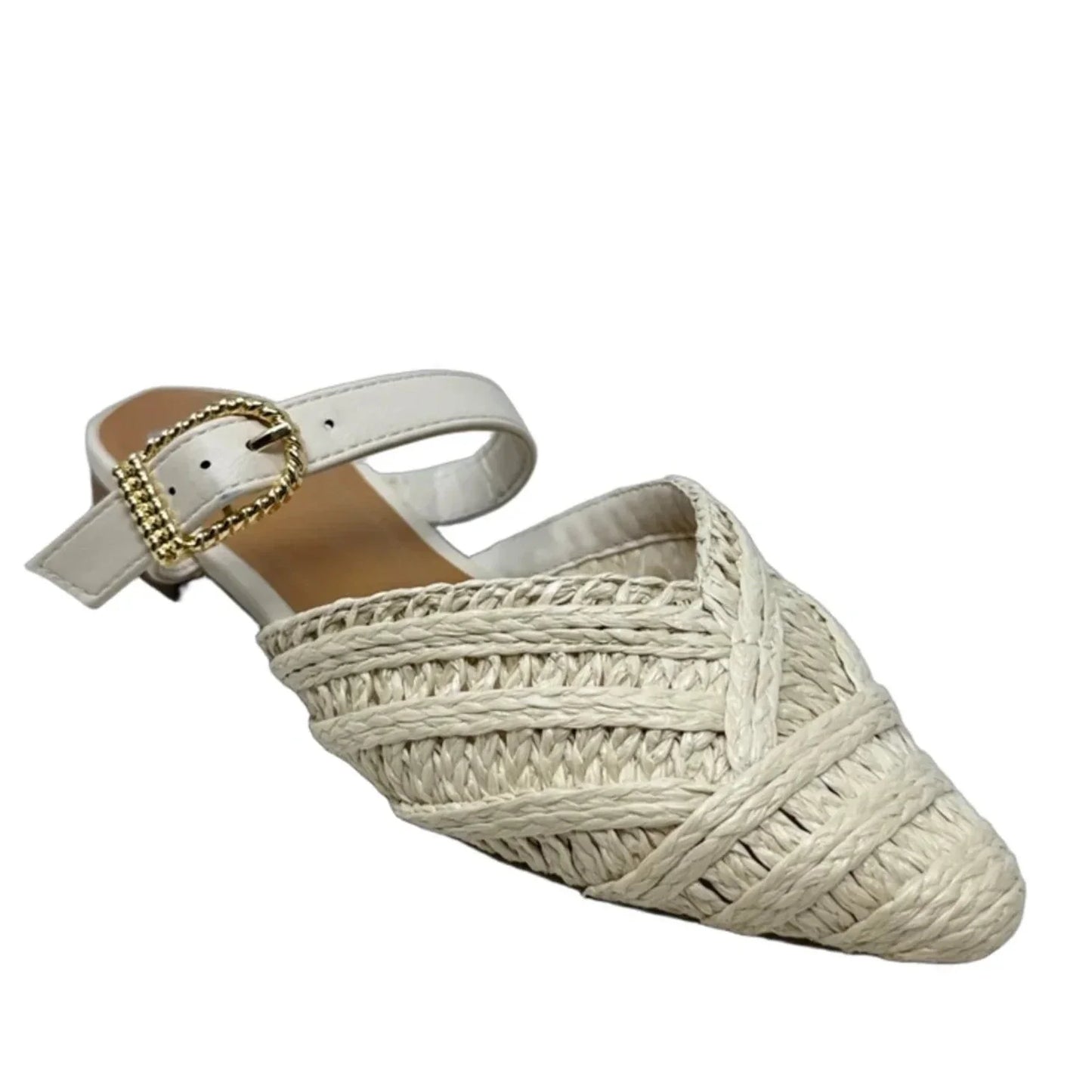 Domainica Woven Buckle Flat Mules By Dolce Vita In Cream, Size: 6.5