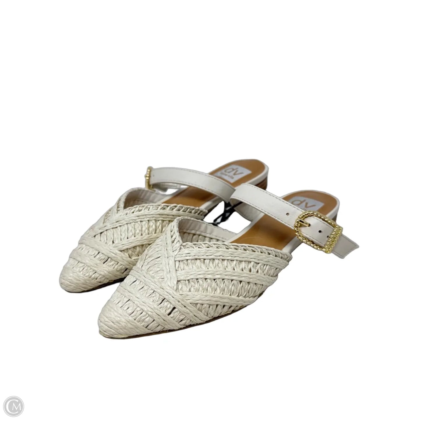 Domainica Woven Buckle Flat Mules By Dolce Vita In Cream, Size: 6.5
