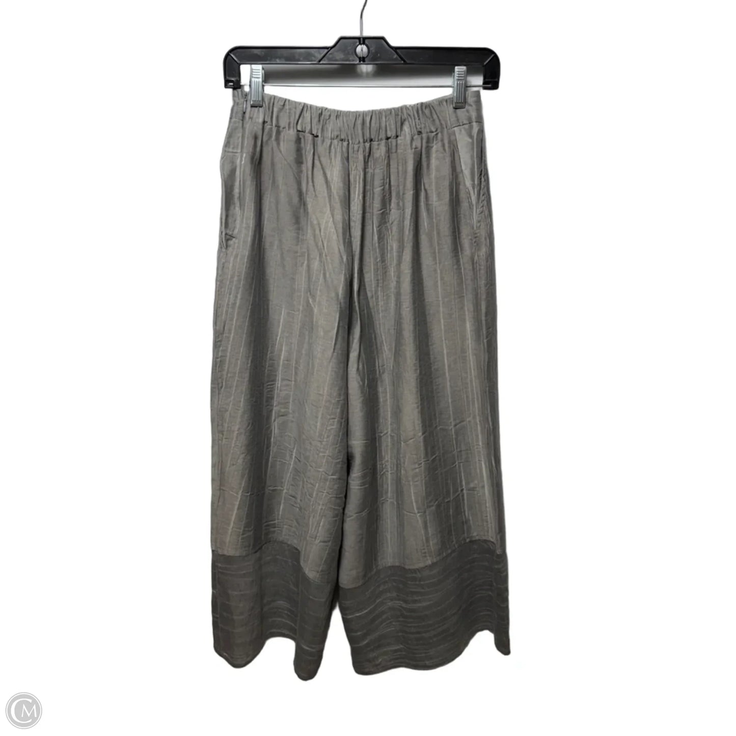 Hand Dyed Cropped Trousers By Ozai n Ku In Grey, Size: XS