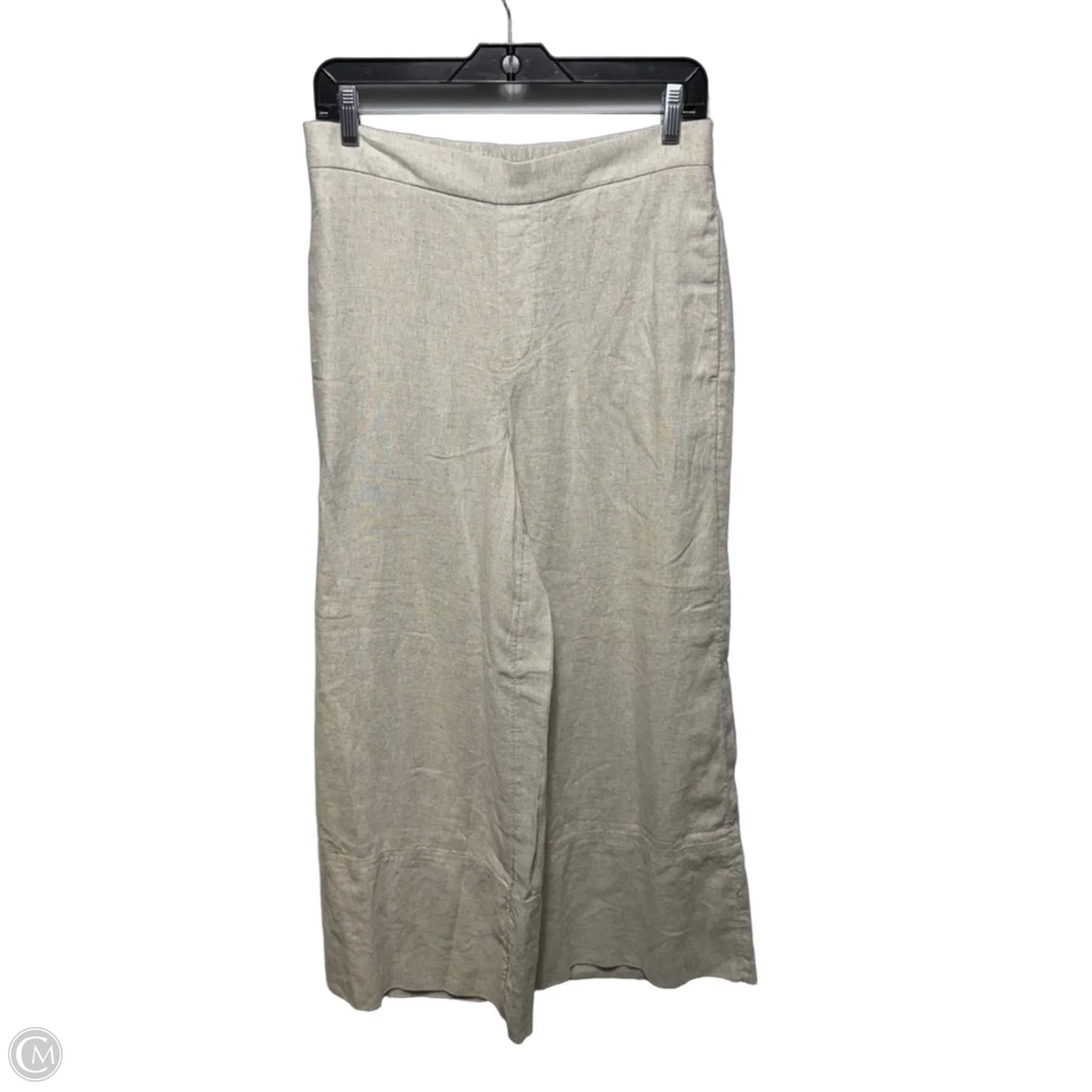 Wide Leg Cropped Pants Linen Blend By Banana Republic In Cream, Size: S