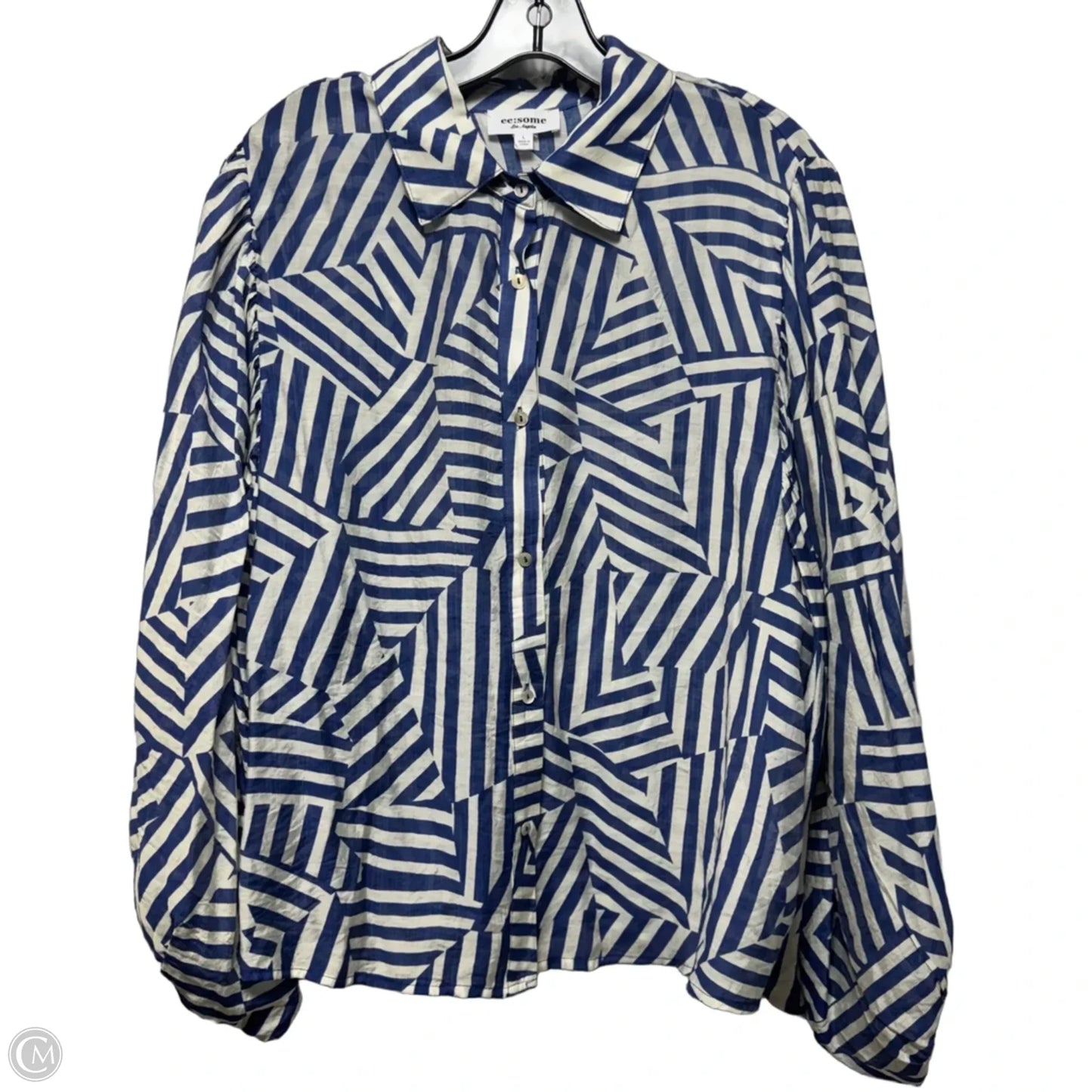 Top Long Sleeve By Ee Some In Striped Pattern, Size: L