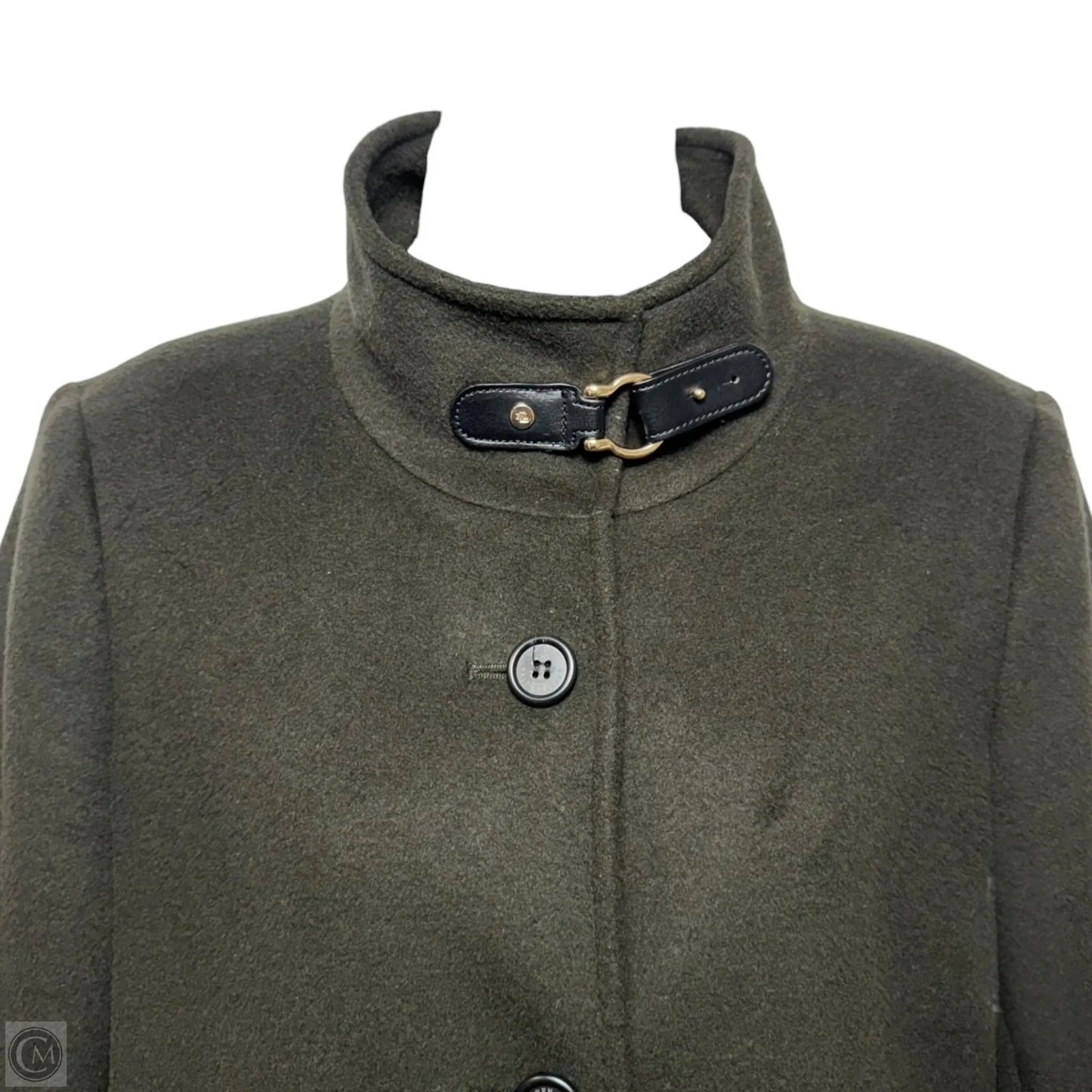 Wool Blend Coat By Lauren By Ralph Lauren In Green, Size: 4