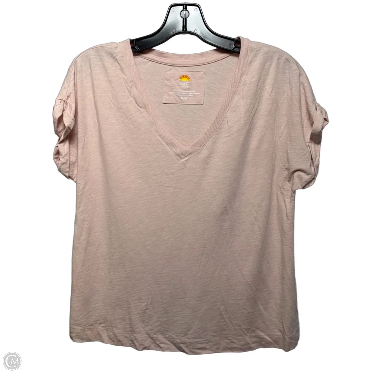 Top Short Sleeve Basic By C And C In Pink, Size: M