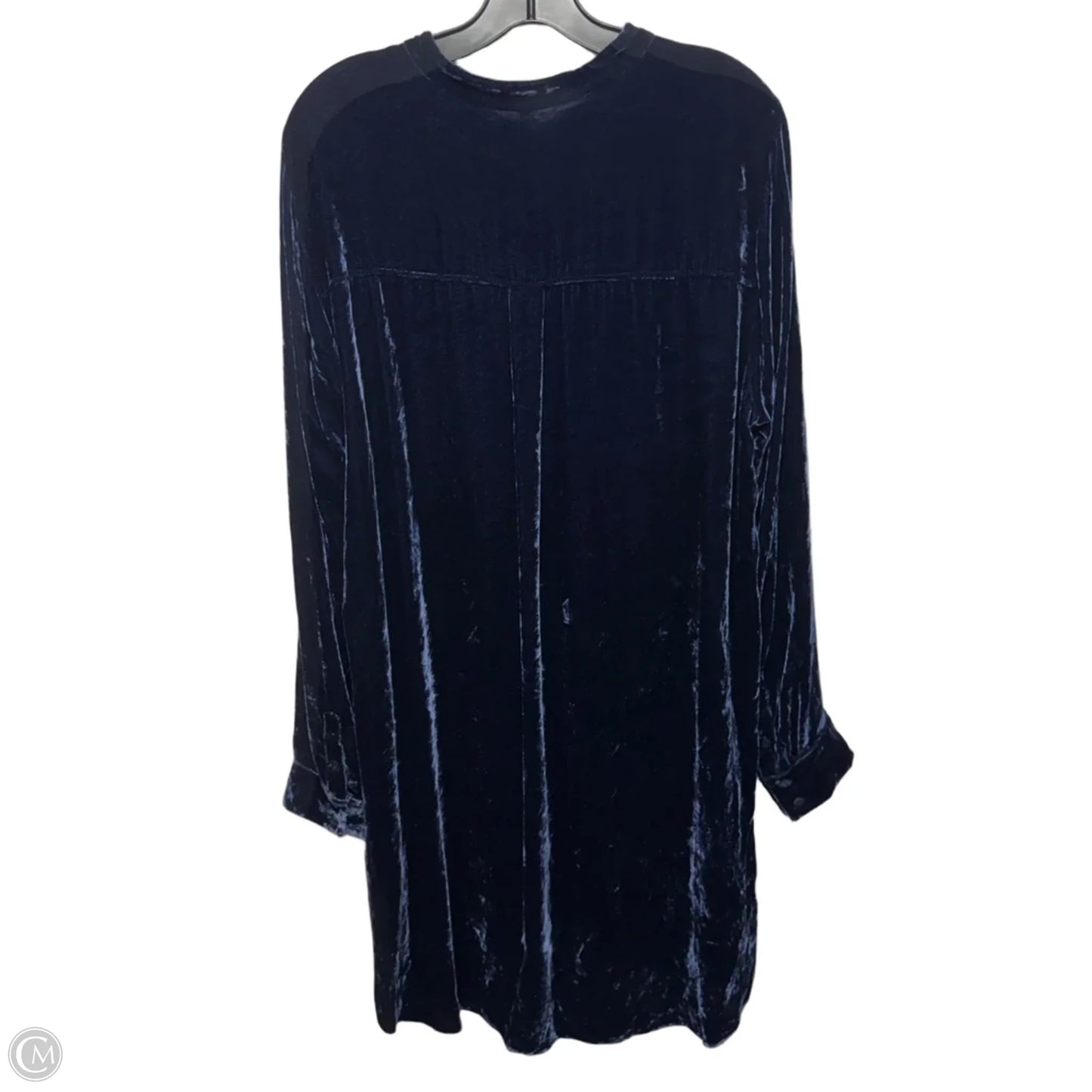 Velvet Tunic Long Sleeve By Eileen Fisher In Navy, Size: L