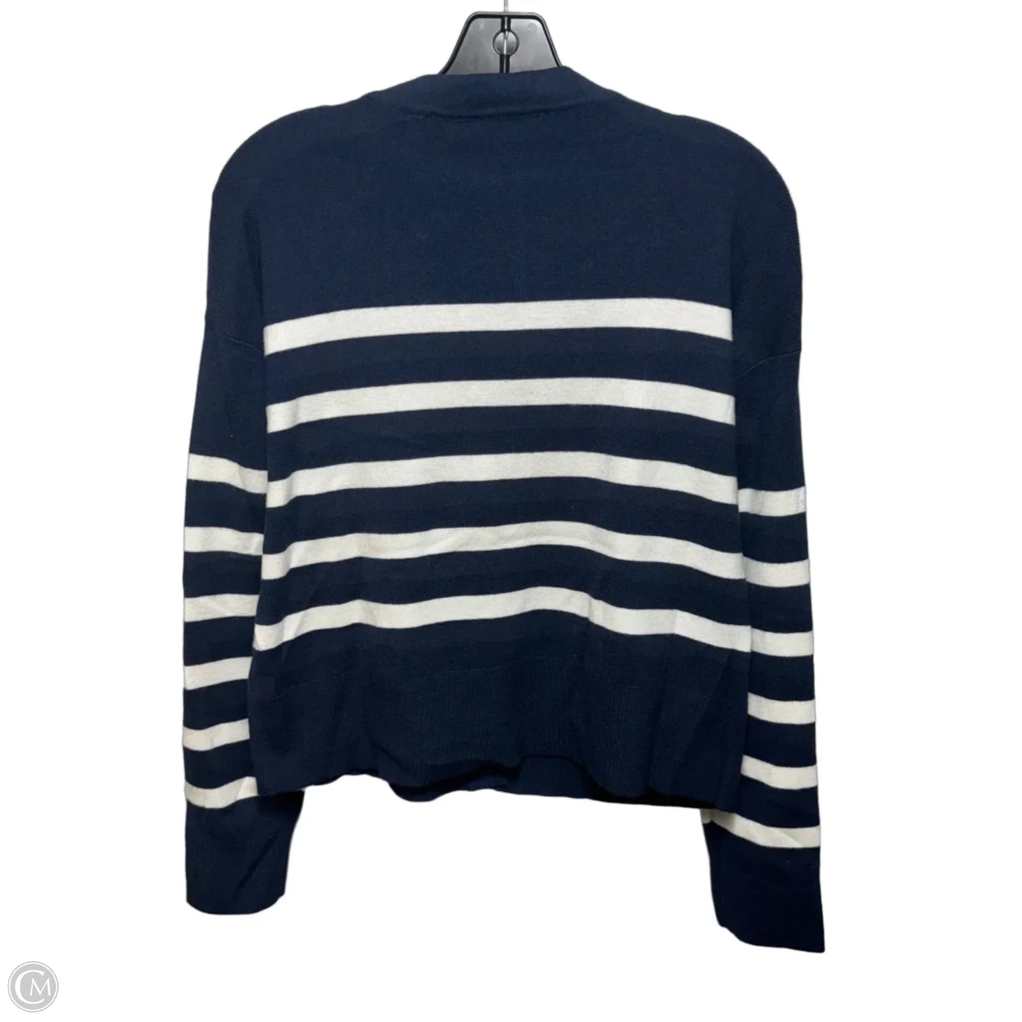 Sweater Cardigan By Tahari In Striped Pattern, Size: L