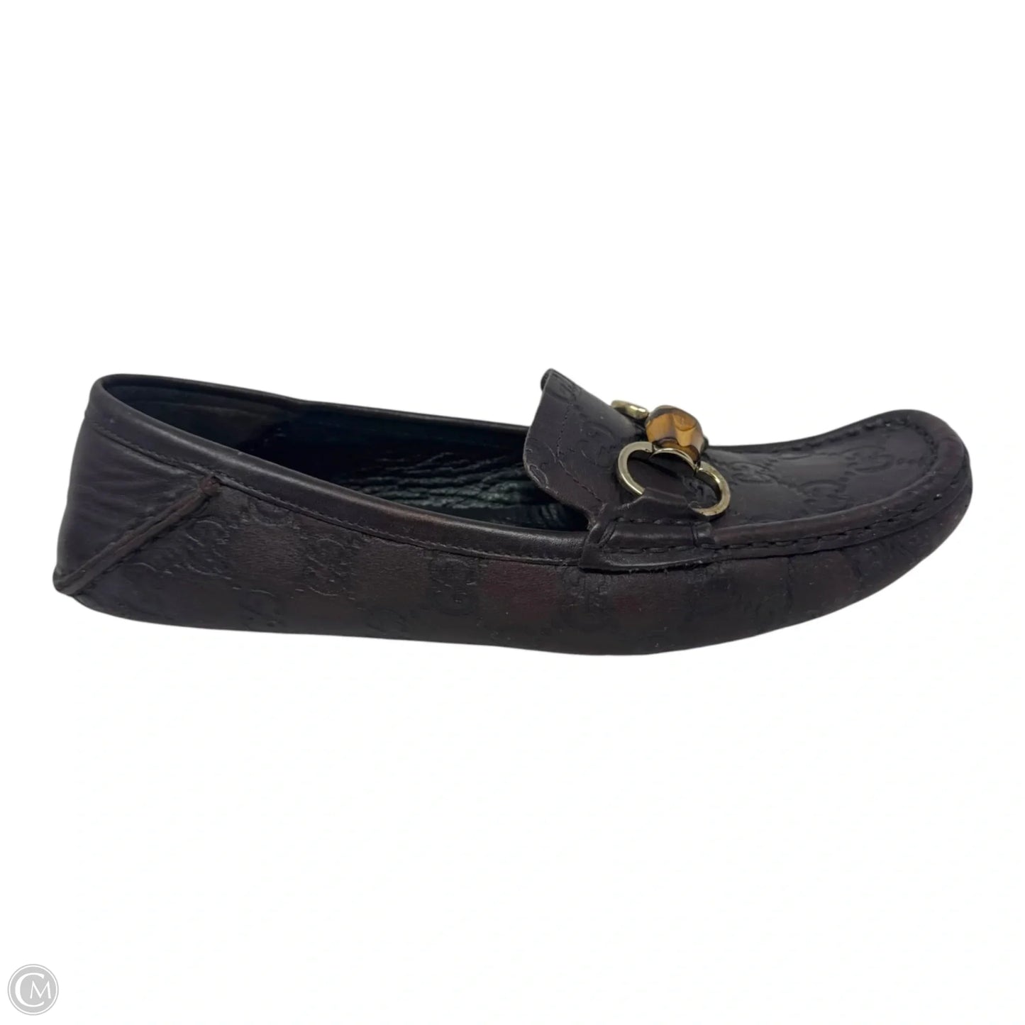 Guccisima Bamboo Horsebit Driving Loafers Shoes Luxury Designer By Gucci In Brown, Size: 7 (37)